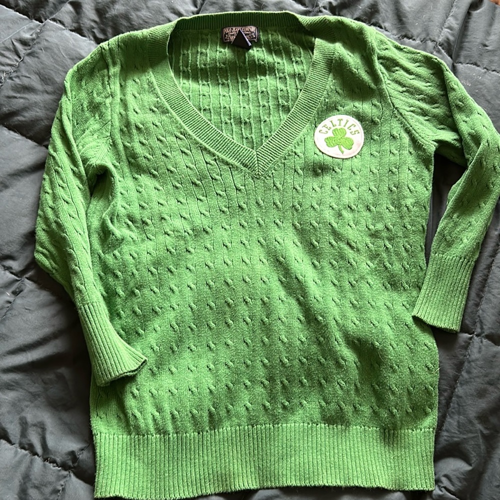 Ralph Lauren quarter sleeve sweater with Celtics patch